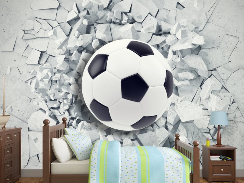 Wallpaper | Football breaks out of the wall