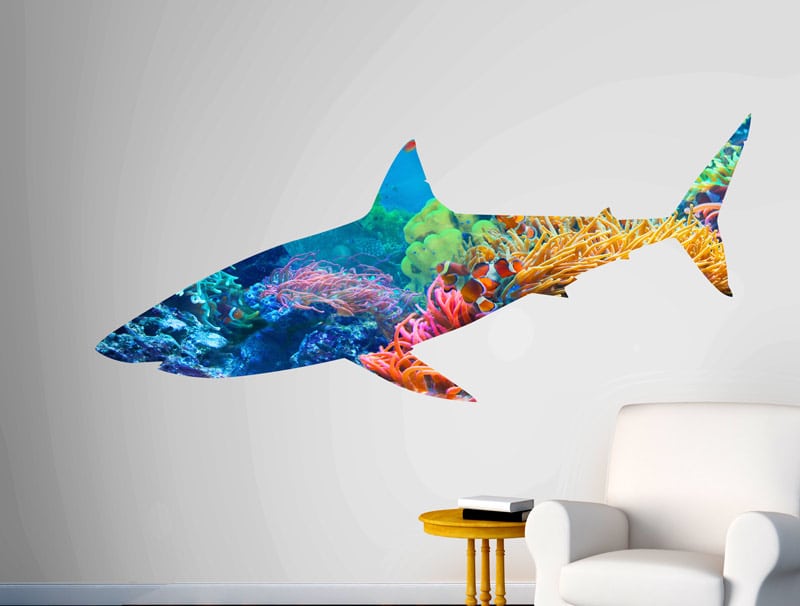 Wall Sticker | Shark in the coral reef