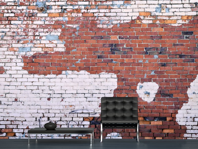 Wallpaper | A brick wall in brown and white color