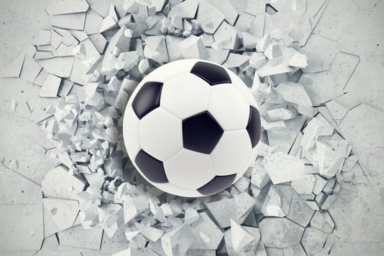 Wallpaper | Football breaks out of the wall