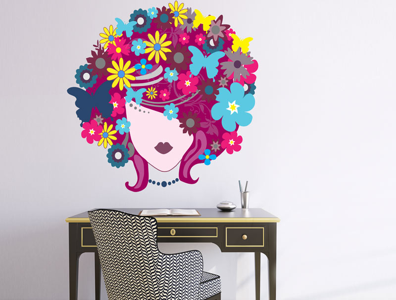 Sticker - floral woman