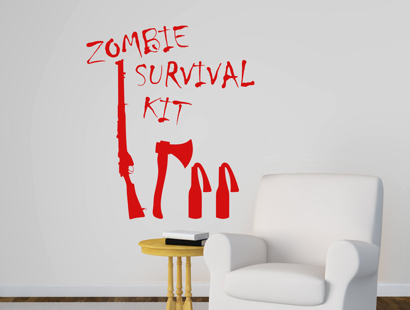 wall sticker - Zombies survival kit