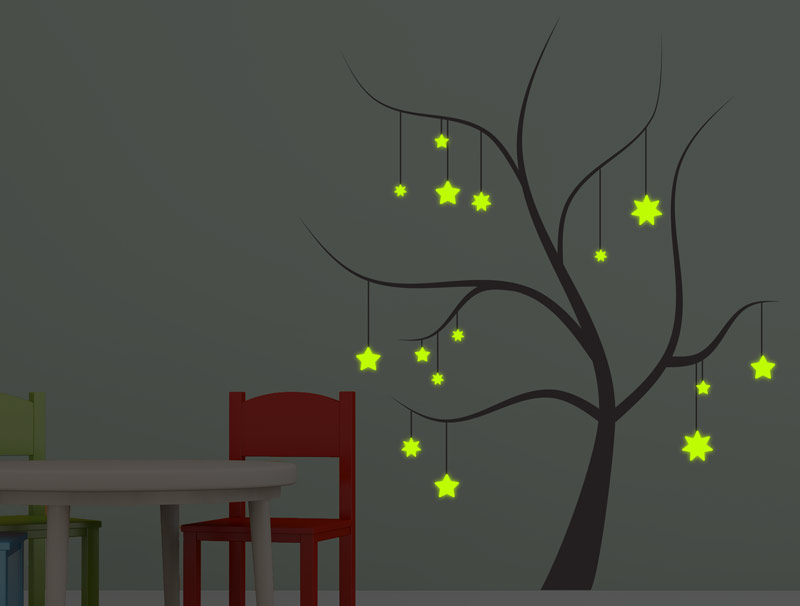 Glow in the dark sticker - the star tree