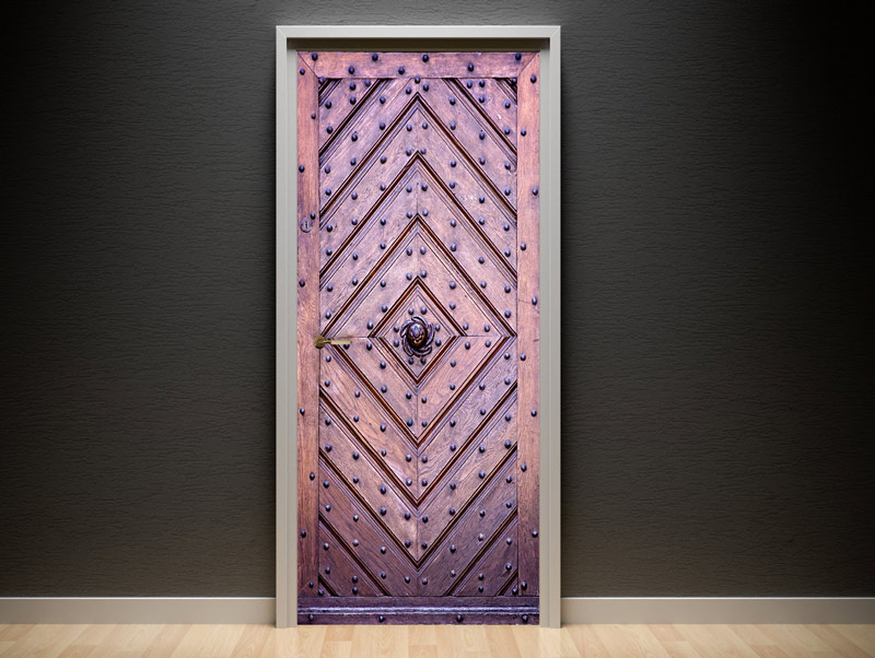 Wallpaper for the door - designed wooden door