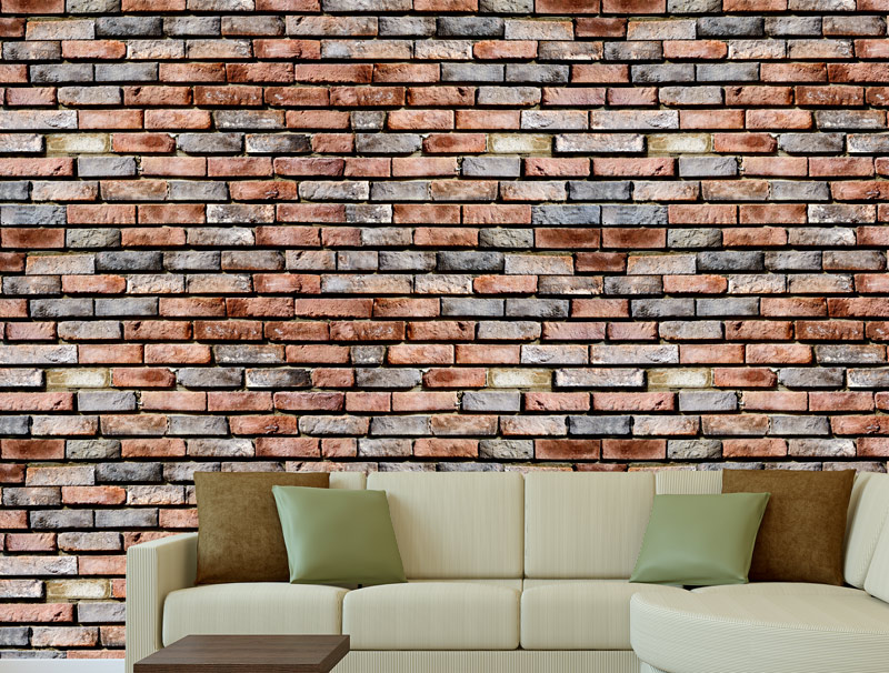 Wallpaper - brown and gray brick
