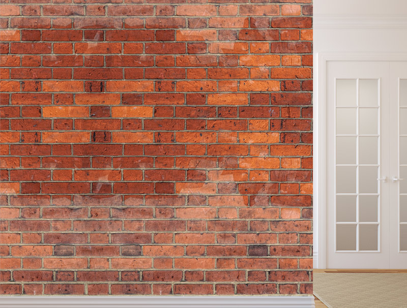 Wallpaper - brown and orange bricks