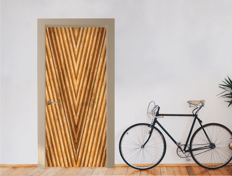 Wallpaper for the door - designed wood