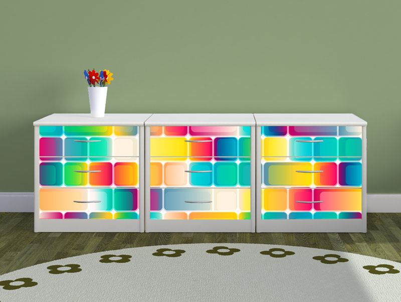 Wallpaper for furniture - colored squares