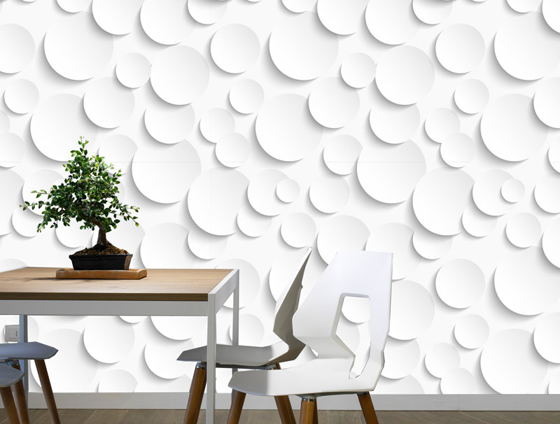 Wallpaper - 3-D white circles
