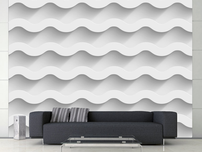 Wallpaper - 3D waves in grayscale