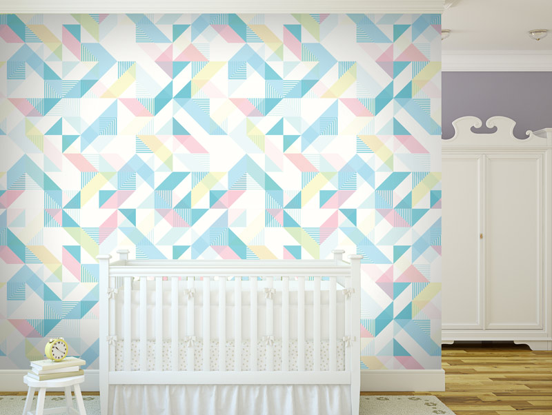 Wallpaper - designed shapes in pastel tones