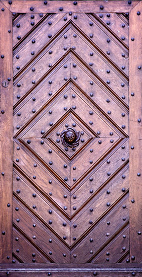 Wallpaper for the door - designed wooden door