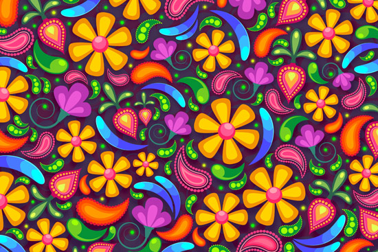 Wallpaper for furniture - colorful flowers