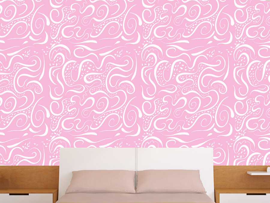 Wallpaper - Doodles on Pink background