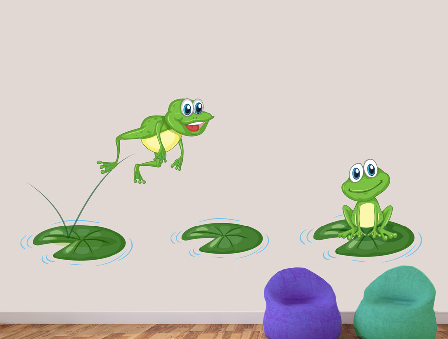 Wall Sticker - Two cute frogs