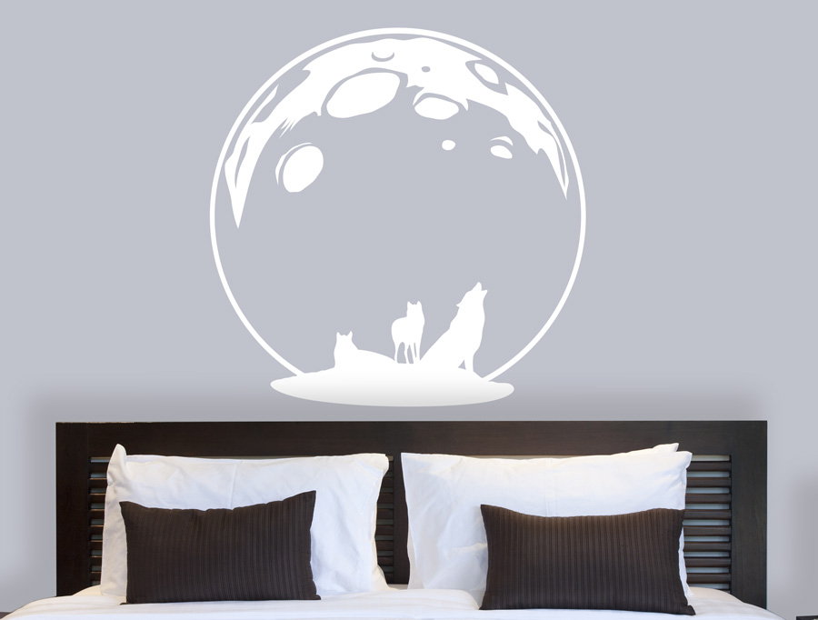 Wall Sticker - Wolves howling for the moon