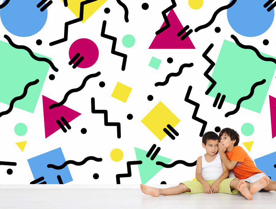 Wallpaper - Colorful shapes and rattles