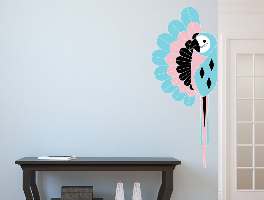 Wall sticker - illustrated parrot