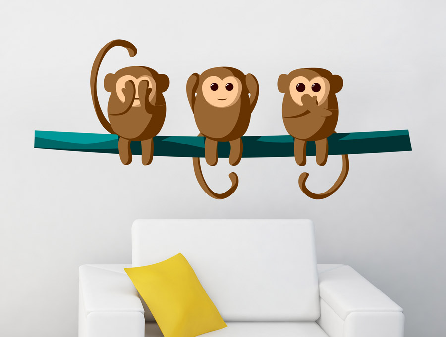 Wall Sticker - Cute Monkeys