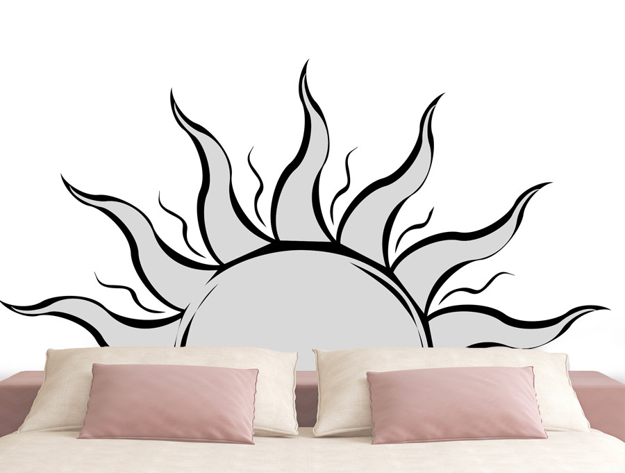 Wall Sticker - Gray Designed Sun