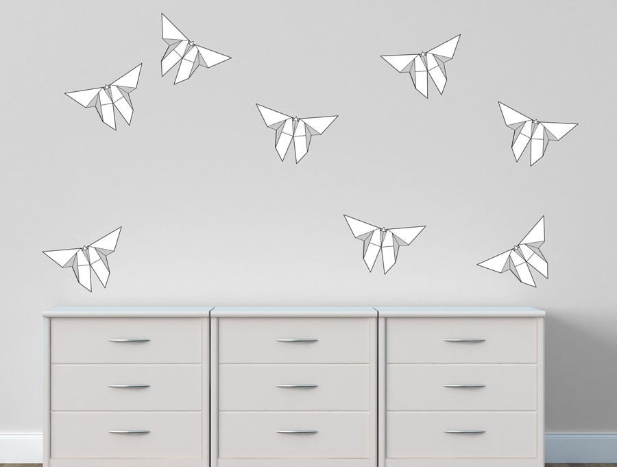 Sticker - origami butterflies