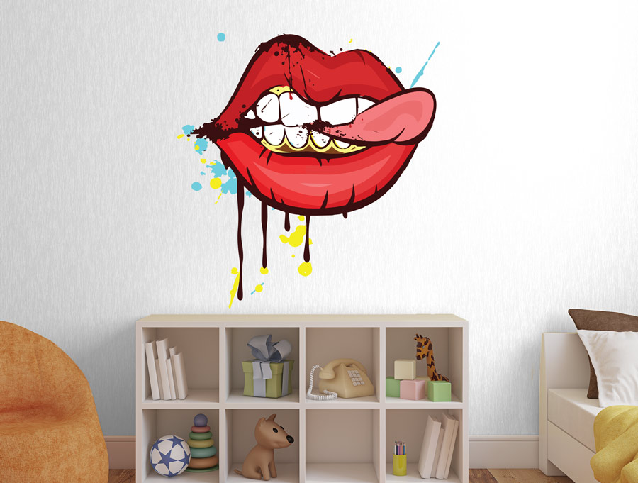 Wall Sticker - Cool Lip Graffiti