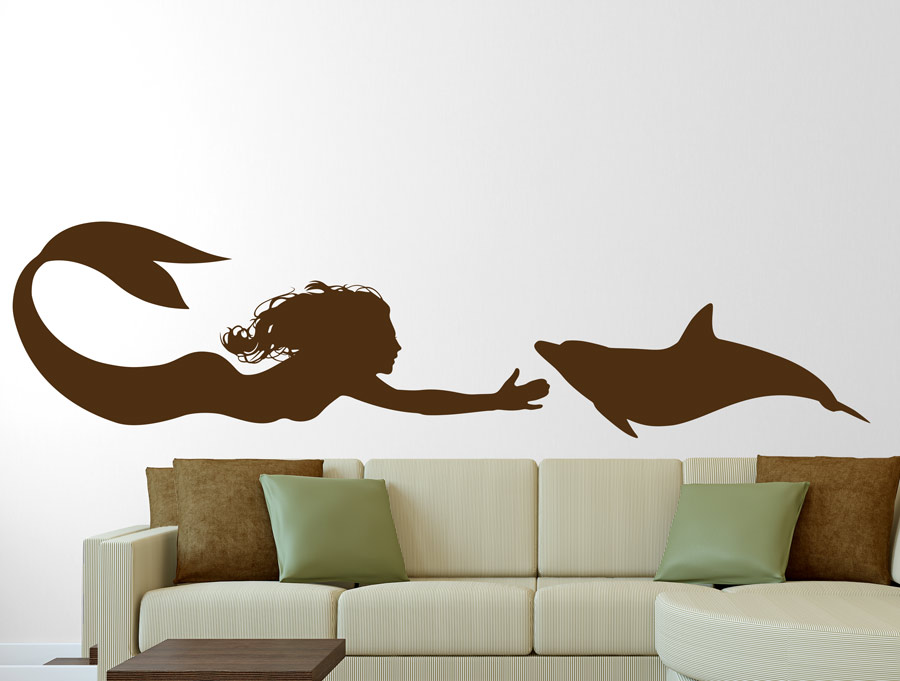 Wall sticker - mermaid and dolphin