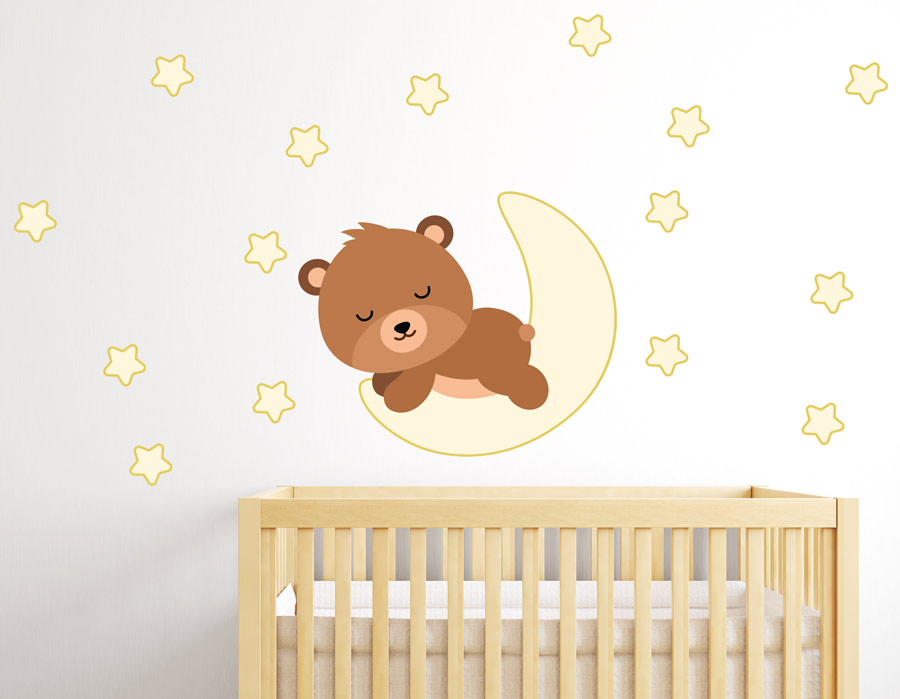 Wall Sticker - Teddy Bear on the Moon