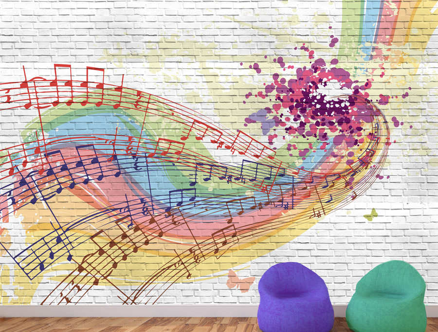 Wallpaper - Colorful and stylish musical graffiti