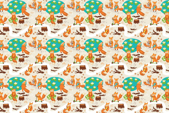 Wallpaper - cute foxes in the park