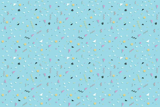 Wallpaper - Colorful shapes on a light blue background