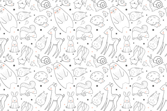 Wallpaper - designed white animals