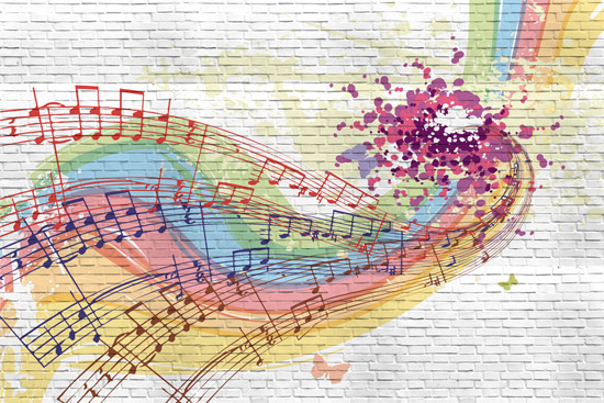 Wallpaper - Colorful and stylish musical graffiti