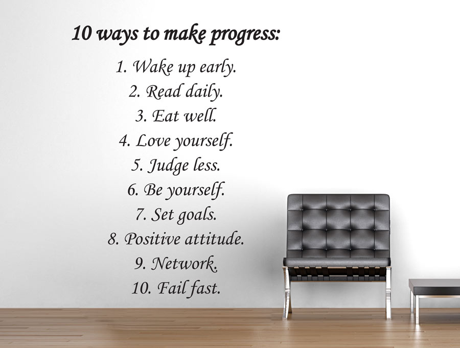 Wall sticker | 10 ways to make progress