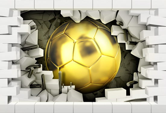 Wallpaper | A hole in the wall - golden football