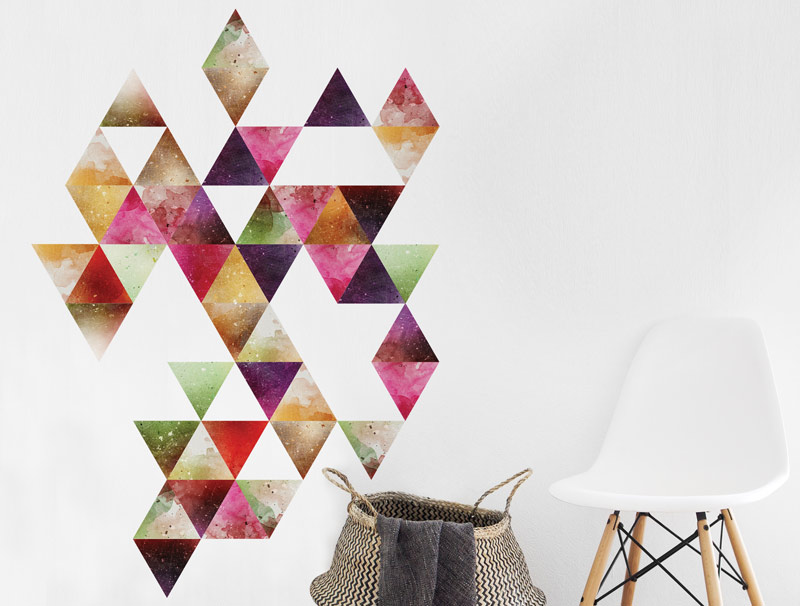 Elegant triangular wall stickers