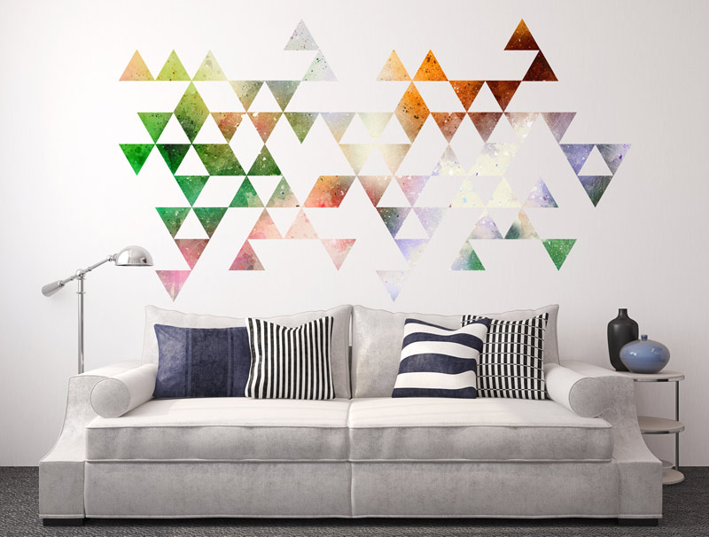 Colorful triangular stickers