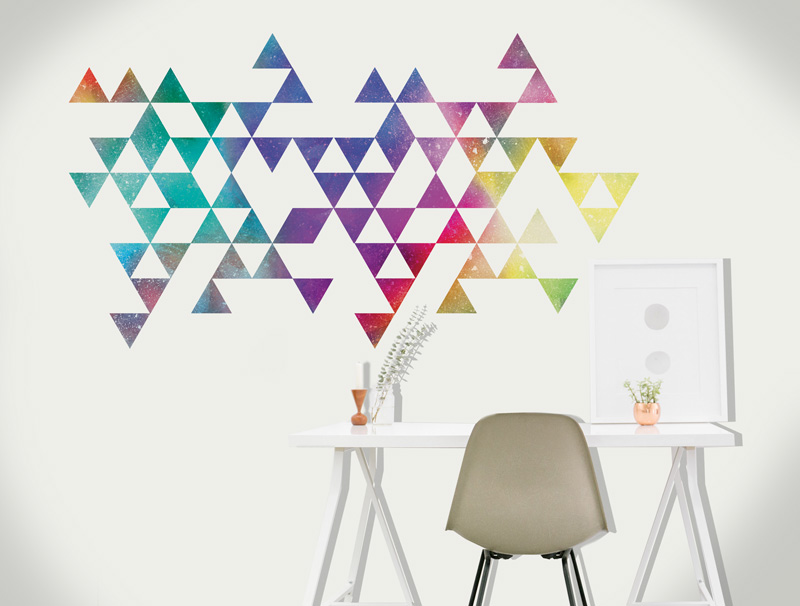 Colorful triangular stickers
