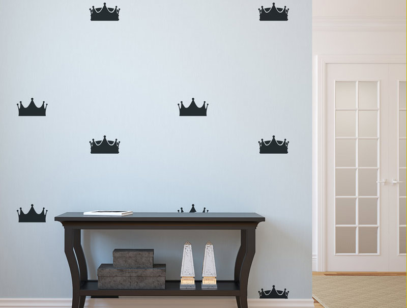 Sticker set of king and queen crowns