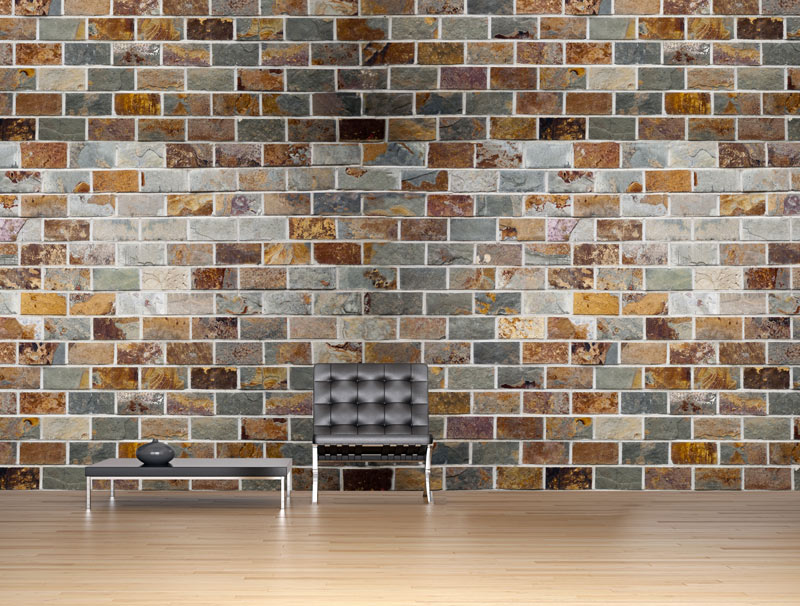 Marble style brick wallpaper