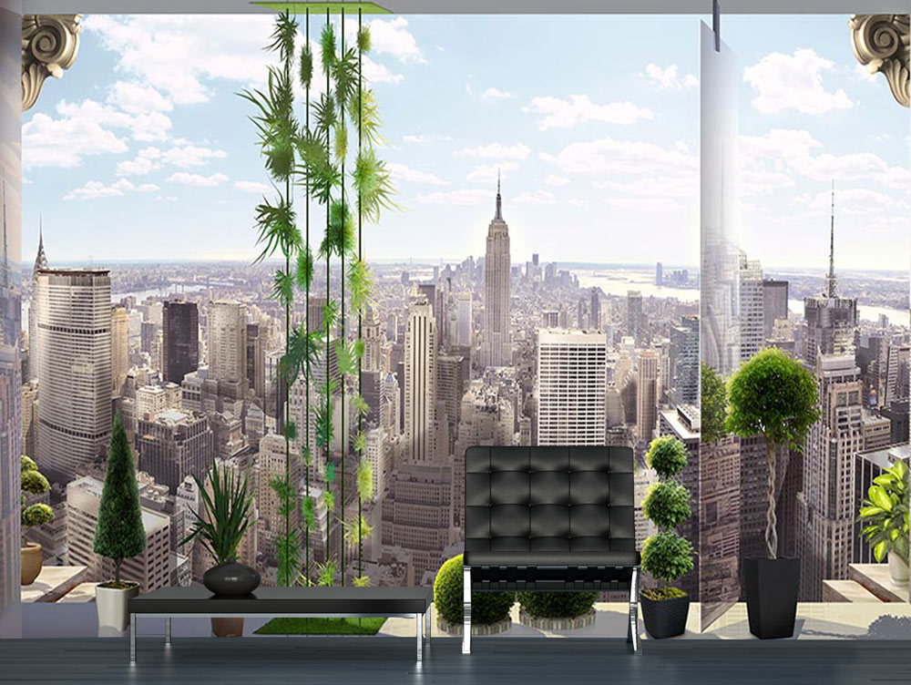 Wallpaper - large windows and city views