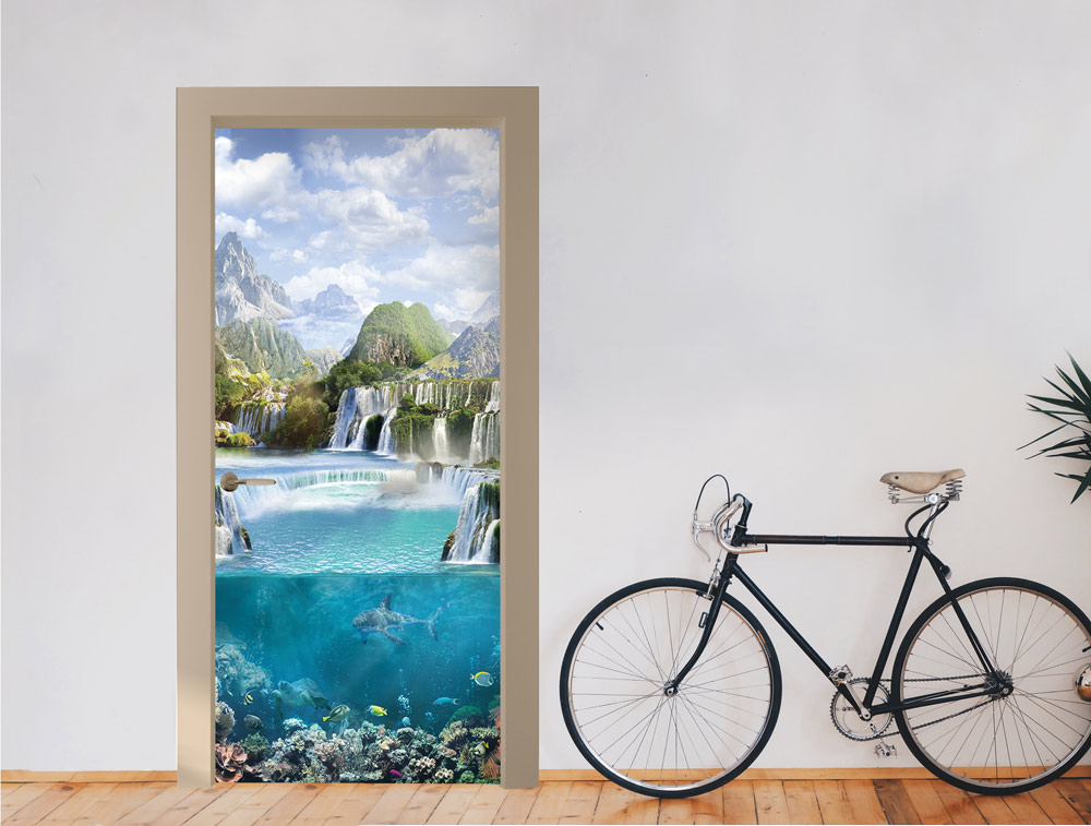 Door wallpaper - clear lake