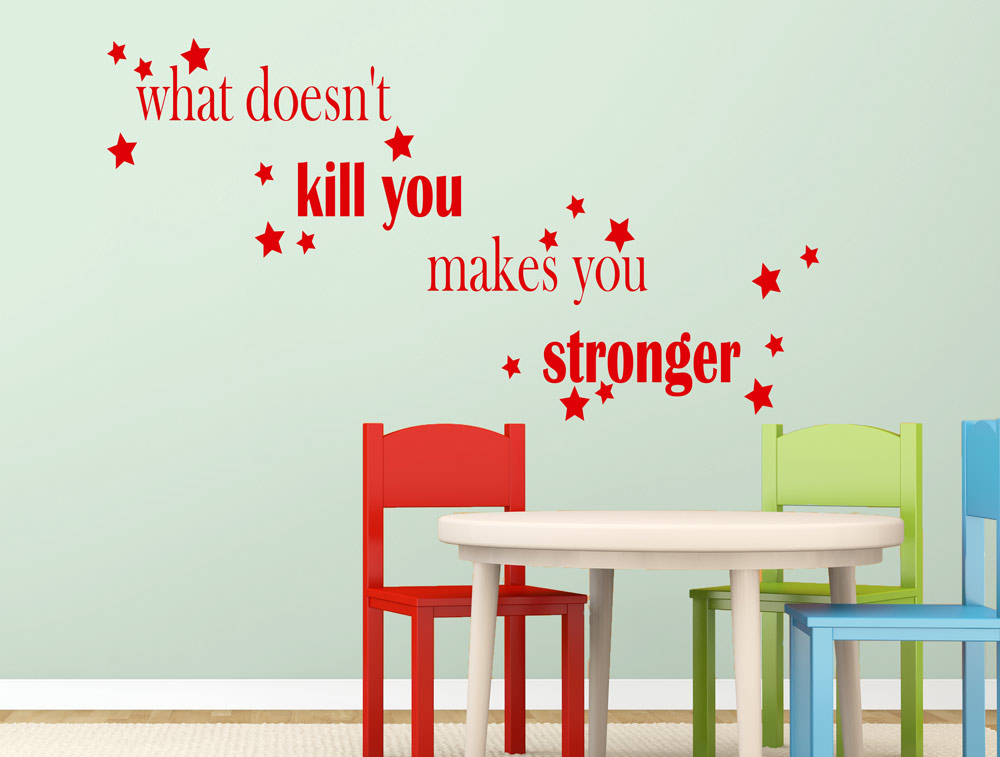 Wall sticker - what doesn't kill you makes you stronger you
