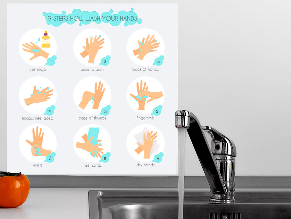 Wall sticker - wash hands