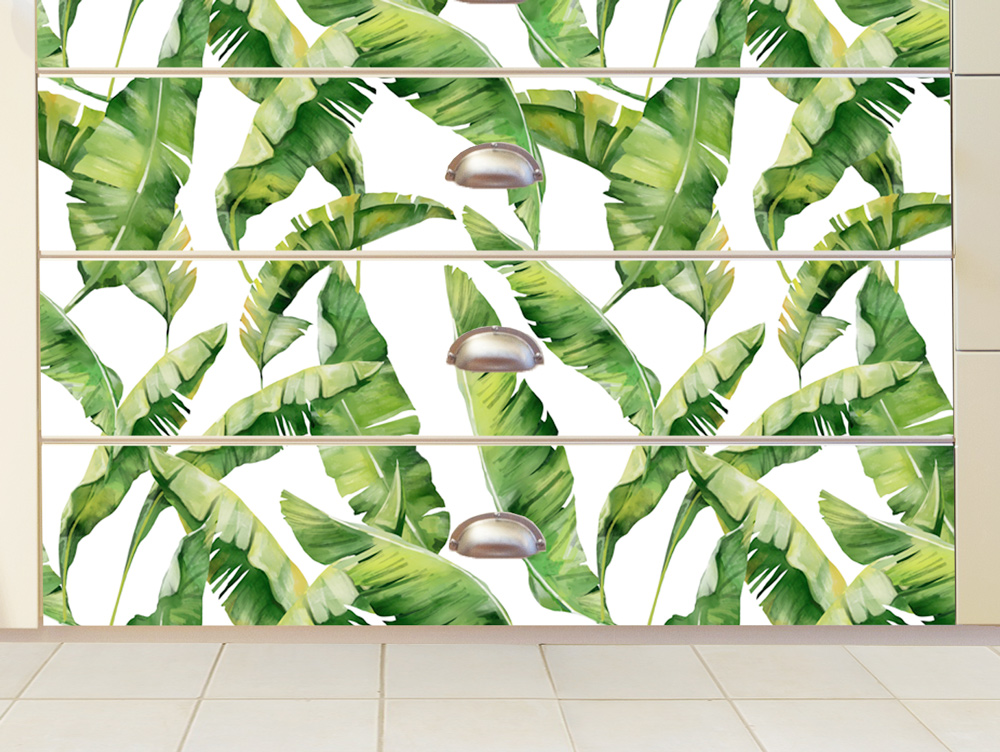 furniture wallpaper - decorated green leaves