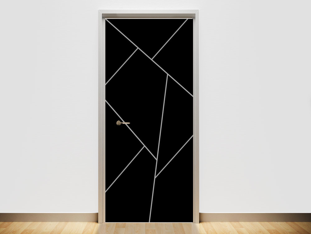 Door wallpaper - black shapes