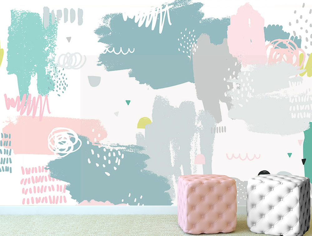 Wallpaper - stains in pastel shades