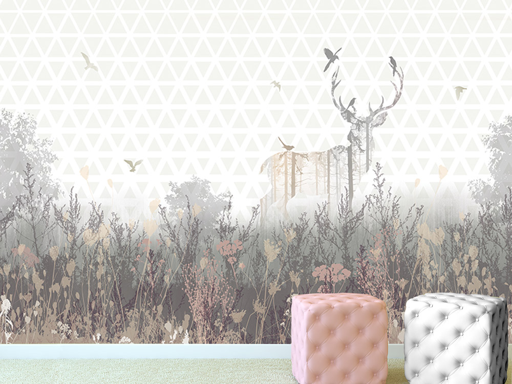 Wallpaper - abstract deer design