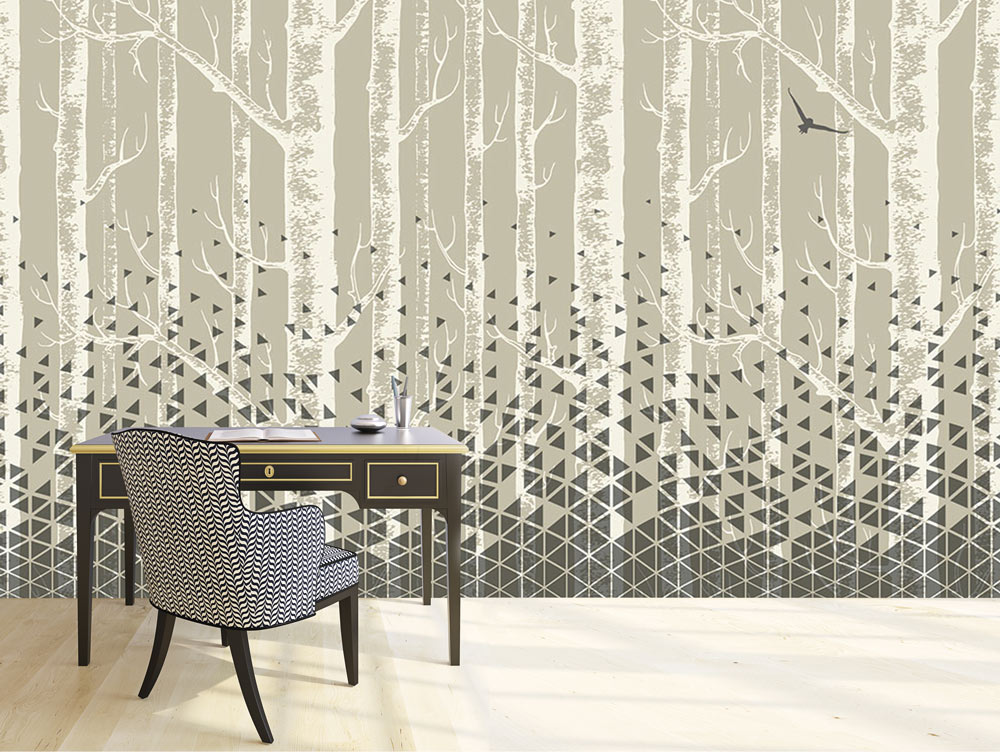 Wallpaper - a forest in a modern design