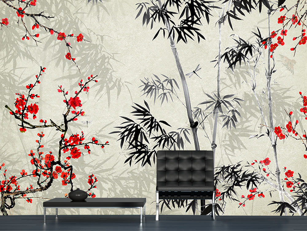 Wallpaper - Japanese-style plant design